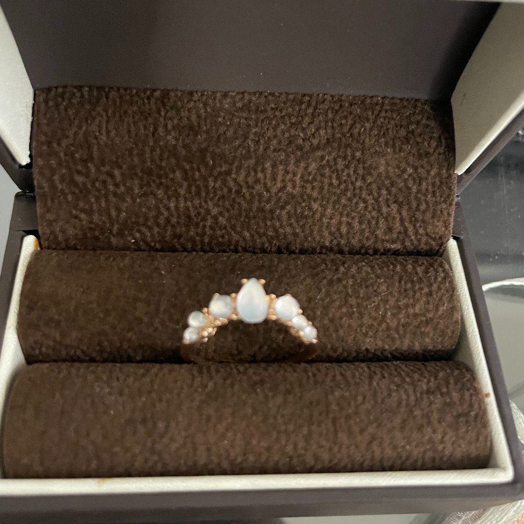 Gold Ring With MoonstoneLike Gems
